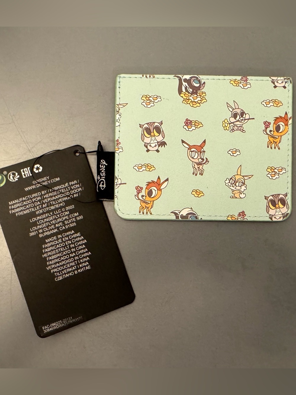 Loungefly Mint Disney Bambi Card Holder with Chibi Character Print - Picture 2 of 4